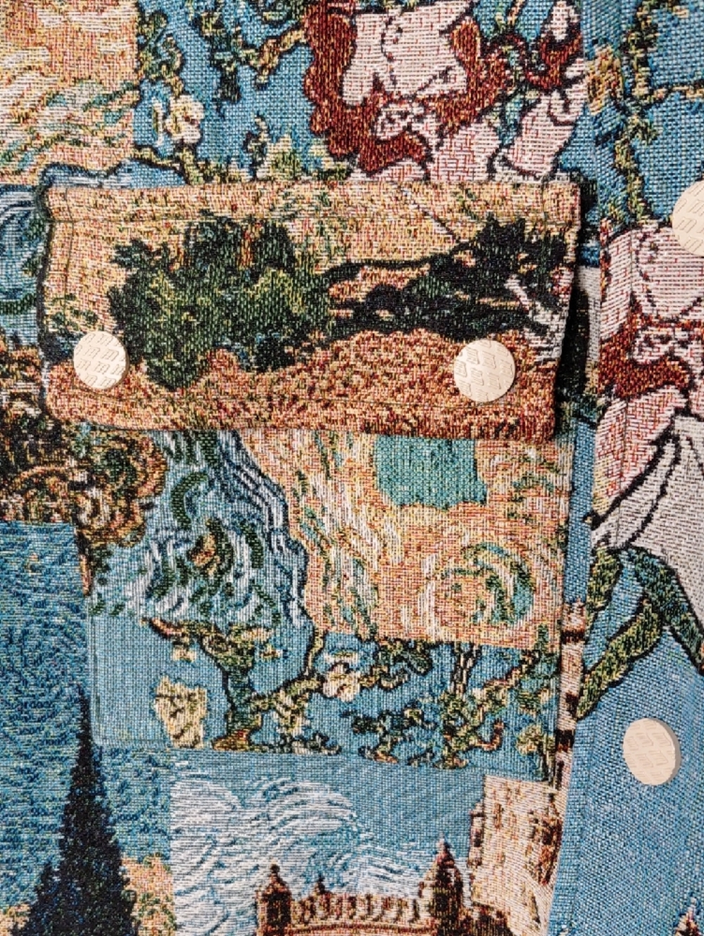Vintage-Inspired Tapestry Bomber Jacket in Multi-Color - Picture 4 of 9